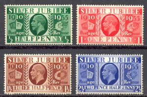 Great Britain Sc# 226-229 MNH 1935 ½-2½p Silver Jubilee Issue King George V