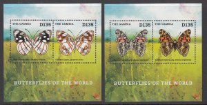 Gambia 3551-3552 Butterflies Souvenir Sheets MNH VF