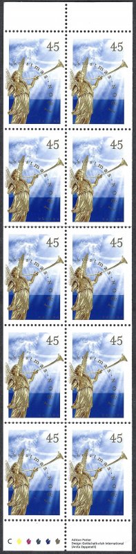 Canada #1764c 45¢ Angel of the Last Judgement (1998). Pane of 10 stamps MNH