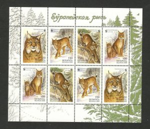 BELARUS-MNH S/S - Wild animals Mammals WWF Lynx-2000.