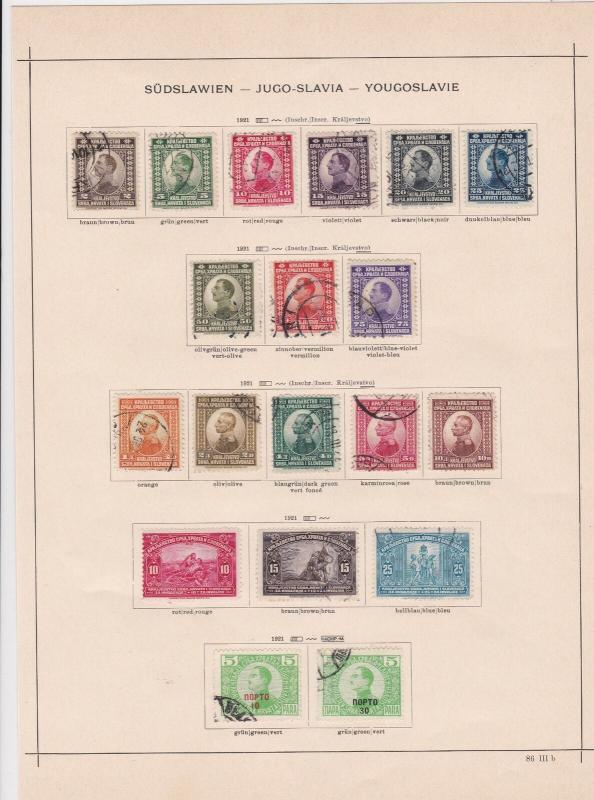 yugoslavia 1921 stamps page ref 17528