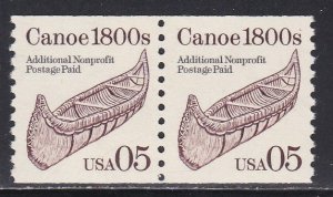 United States # 2453, 5 cent Canoe Nonprofit Coil Pair, NH