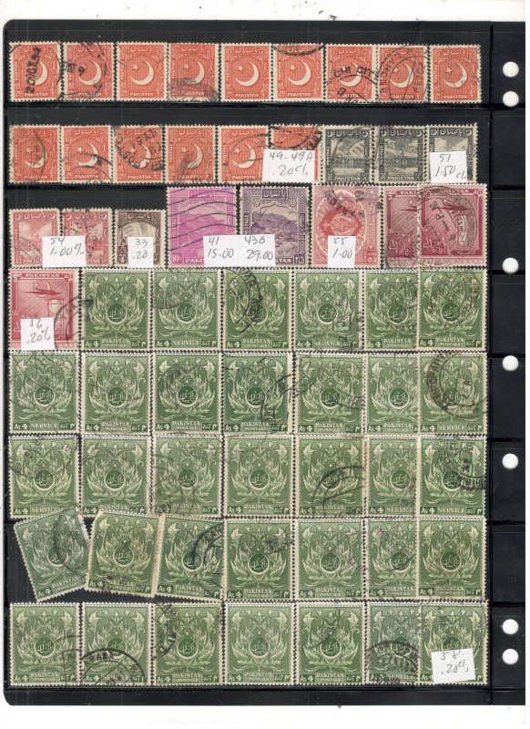 PAKISTAN COLLECTION ON STOCK SHEET MINT/USED