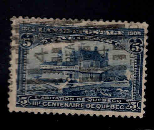 Canada Scott 99 Used 1908 Champlain's Home CV $70