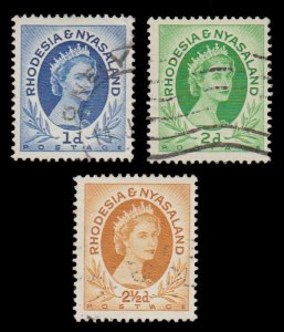 BRITISH RHODESIA & NYASALAND STAMP. YEAR 1954. SCOTT # 142 - 143b. USED. # 2