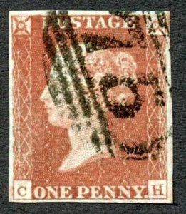 1841 Penny Red (CH) Plate 70 Small thin Four Margins Cat 35 pounds