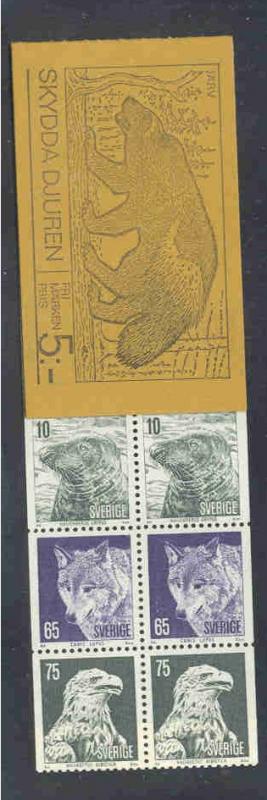 Sweden Sc 1020a 1973 Animals  stamp bklt of 12 mint NH