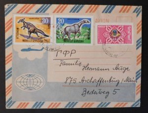 Unknown Year Mongolia Airmail Cover to Aschaffenburg Germany