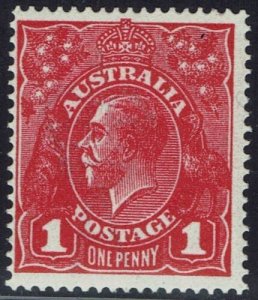 AUSTRALIA 1916 KGV 1D ROUGH PAPER SINGLE WMK