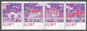 Macau Macao Scott 869-872 = 872a MNH** 1997 Temple strip