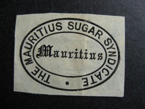 Mauritius embossed The Mauritius Sugar Syndicate, interesting item