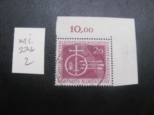 GERMANY 1955 USED MI. 226 CORNER MARGIN  SET XF (263) ALL MARGIN #s OR CM