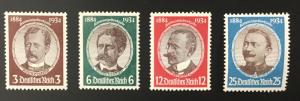 (BJ Stamps) GERMANY, #432-435, 1934, set of 4, FVF, OG, MNH.CV $154.00