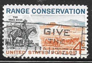 USA 1176: 4c Trail Boss and Modern Range, Horse, used, VF