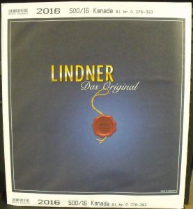 15545   CANADA   -   LINDNER ALBUM SUPPLEMENT 2016         SRP$ 85.00