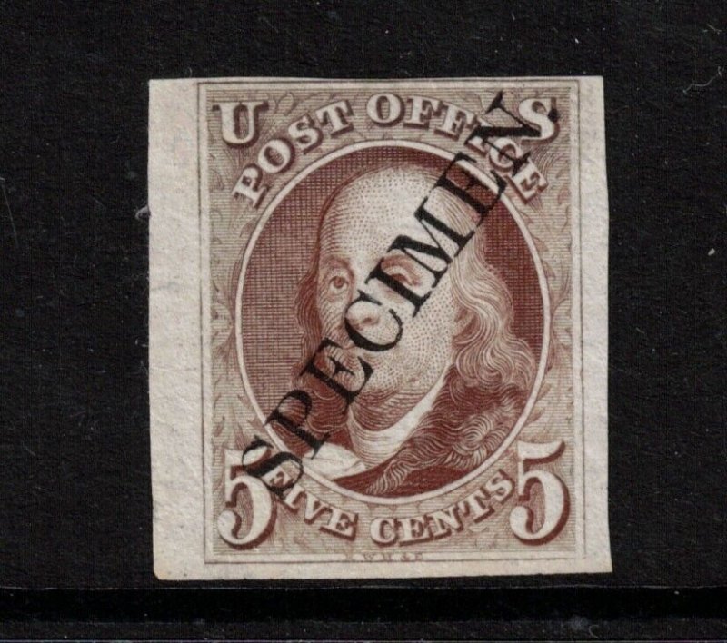 USA #1P3 Very Fine Plate Proof On India Paper Overprinted Specimen