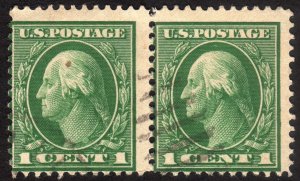 1912, US 1c, Washington, Used pair, Sc 405