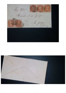 O) CHILE, CHRISTOPHER COLUMBUS - COLON 1c orange, MULTIPLE STAMPS, GRILL CANCELL