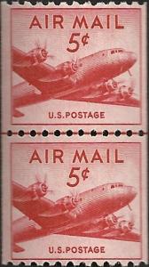 # C37 MINT NEVER HINGED Line Pair DC-4 SKYMASTER Cat $10.00