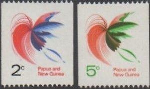 Papua New Guinea 1969 SG162a-163 Bird of Paradise Coils MNH