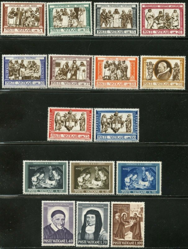 VATICAN Sc#269-297, E15-E16 Seven Sets 1960 Year Complete Mint OG LH