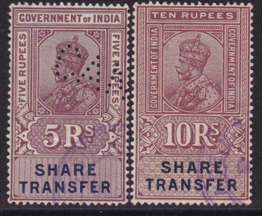 INDIA GV Share transfer stamps - revenues...................................8604