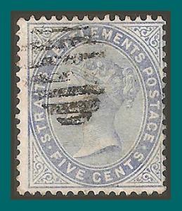 Straits Settlements 1883 Queen Victoria, 5c used  45,SG65