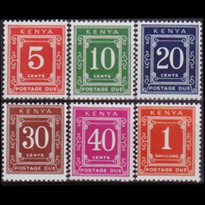 KENYA 1967 - Scott# J1/7 Numeral Issued 1967 NH