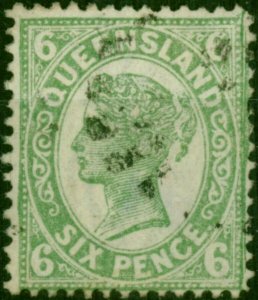 Queensland 1898 6d Green SG249 Fine Used (3)