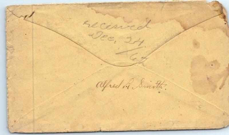 GOLDPATH: US cover, 1865, Scottsville NY, CV38_P12