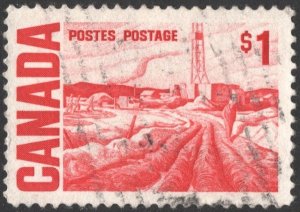 Canada SC#465B $1.00 Edmonton Oil Field, by H.G. Glyde (1967) Used