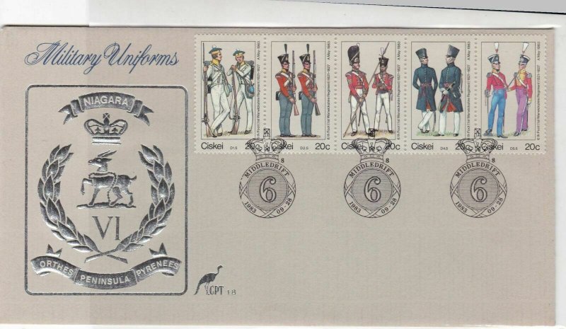 Ciskei 1983 Military Uniforms Multiple  Stamps Cover ref R 18029 