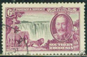 Southern Rhodesia Scott 36 KGV Victoria Falls CV $12.50