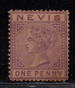 $Nevis Sc#19 M/VF, wmk#1 Crown CC, no gum, Cv. $90