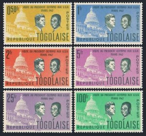 Togo 432-437,437a,MNH.Michel 350-355,Bl.9. John Kennedy,Capitol,Flags.1962.