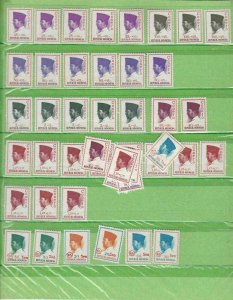 republic of indonesia stamps on album pages  ref 13245