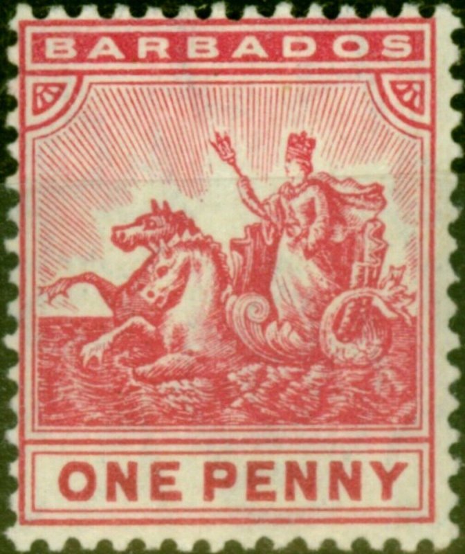 Barbados 1905 1d Carmine SG137 Fine Mtd Mint 