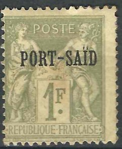 France Off Egypt Pt Said 13 Yv 15 MH F/VF 1899 SCV $30.00