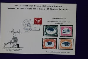 Anaheim 1973 stamp expo inverted reprint Collectors Society Souvenir card page