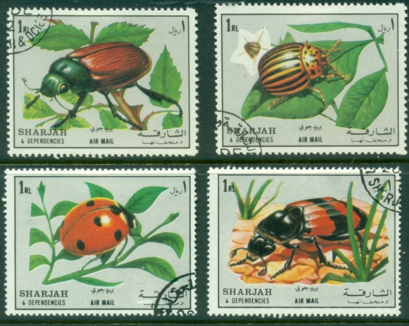 Sharjah 1972 Mi#1300-1303 Insects, Bugs & Beetles CTO