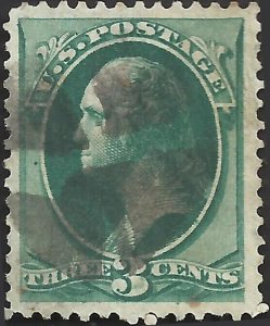# 184 Olive Green Unknown Ink Fault Used George Washington