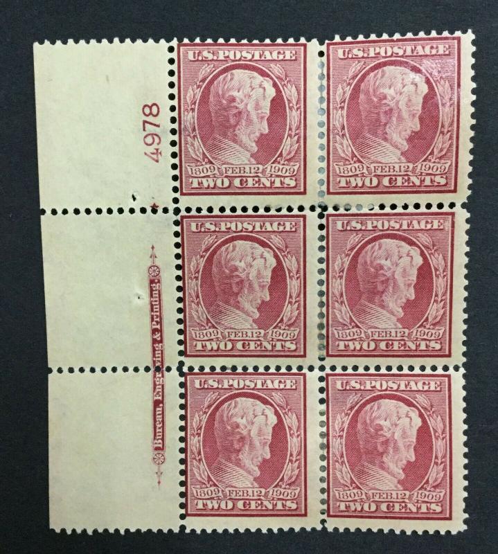 MOMEN: US #367 PLATE BLOCK MINT OG H #24925