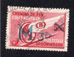 Belgium 1939 3fr on 3.50fr Military Parcel Post, Scott MQ1 used, value = 25c