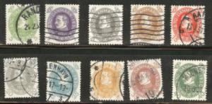 DENMARK  Scott 210-219 used 1930 set CV$50