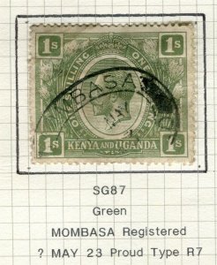 BRITISH EAST AFRICA; 1922 early GV portrait issue fine used 1s. value