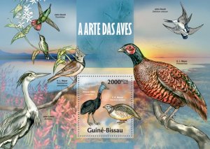 GUINEA BISSAU - 2013 - Birds in Art - Perf Souv Sheet - Mint Never Hinged