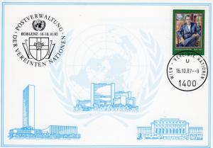 UNITED NATIONS AUSTRIA VIENNA Sc#67 Special Postmark 16.10.1987 Trygve Lie