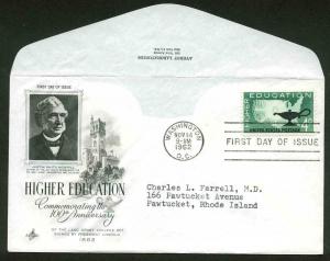 1206 HIGHER EDUCATION FDC WASHINGTON, DC AYERST LABS ART CRAFT CACHETCACHET