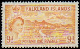 Falkland Islands #122-127, Complete Set(6), 1955-1957, Hinged