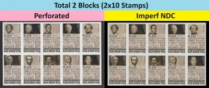 US 5843b 5843c The Underground Railroad F Imperf NDC block 10 set 2 MNH 2024